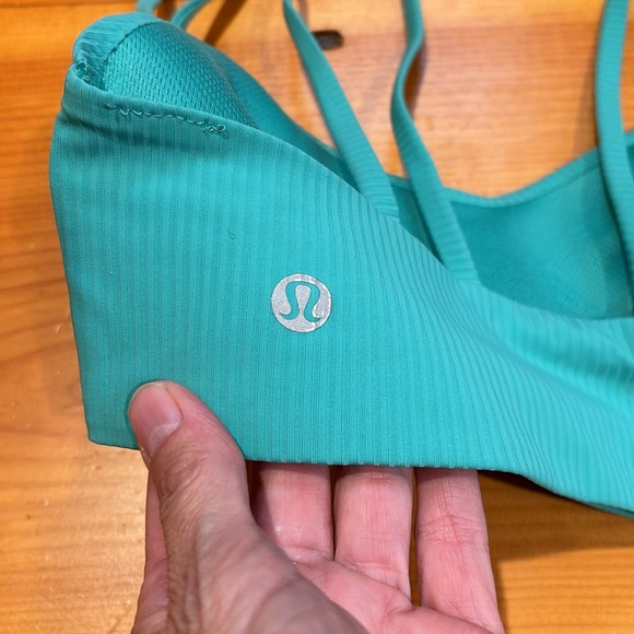 LULULEMON Green Like A Cloud Ribbed Bra Light Support Molded Foam Cups - Picture 6 of 10